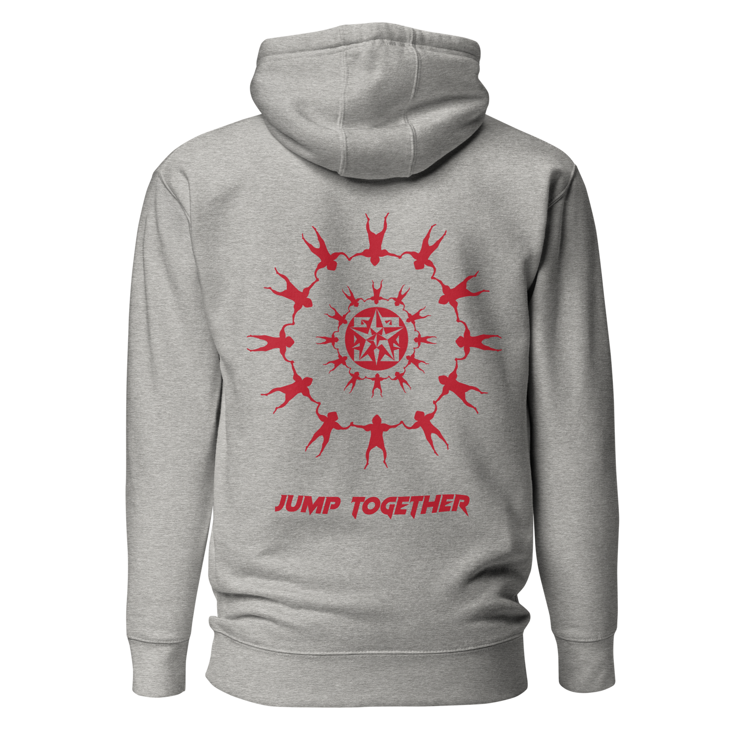 Parachute hoodie grey and red